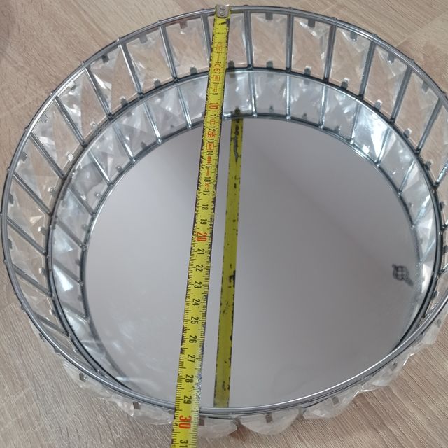 Bandeja espejo centro mesa rosa