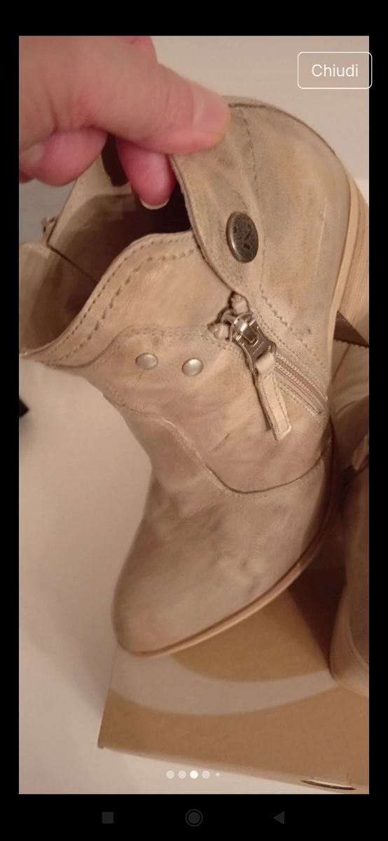 Stivaletti beige in nappa