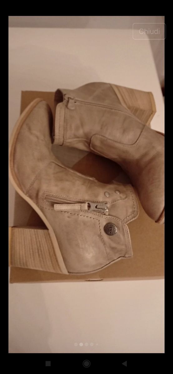 Stivaletti beige in nappa