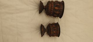 2 Vasetti Bronzo Vintage