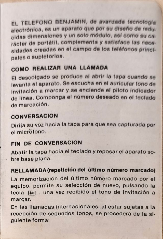 Teléfono Benjamín rojo de
Telefónica