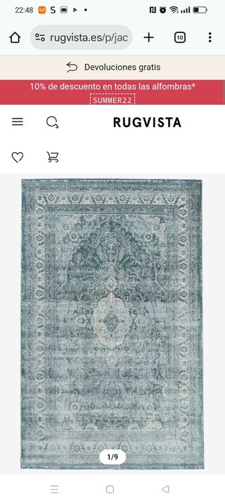 Alfombra Rugvista azul 140x200cm