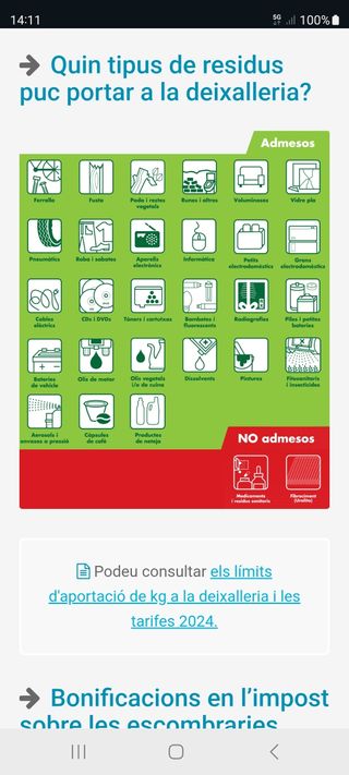 Has de portar alguna cosa a la deixalleria?