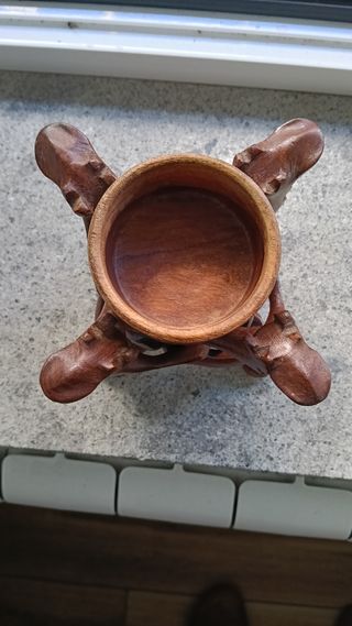 Posacenere posa oggetti etnico in legno