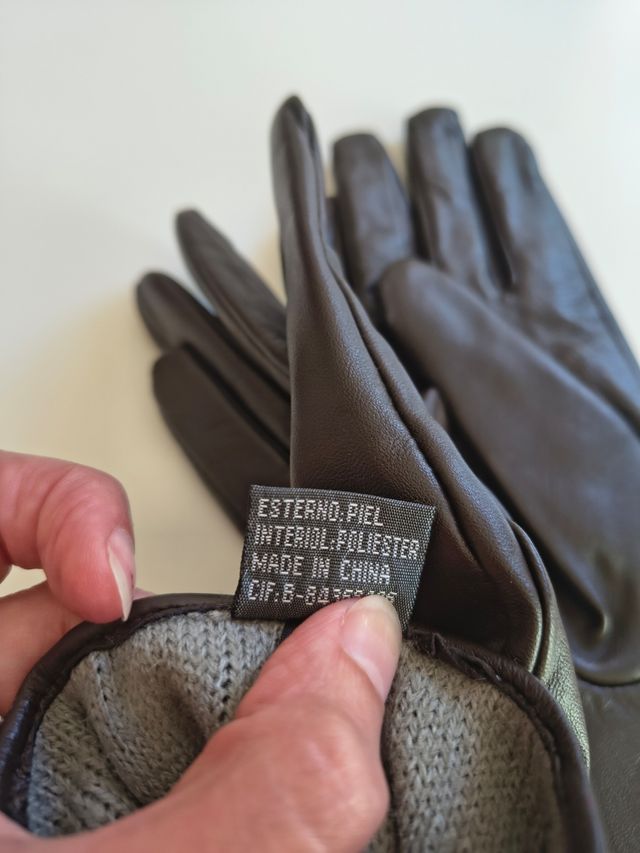 Guantes Piel Marrón - Talla M