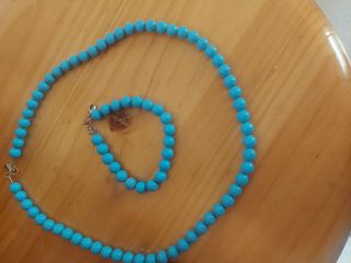 Collar y pulsera turquesa