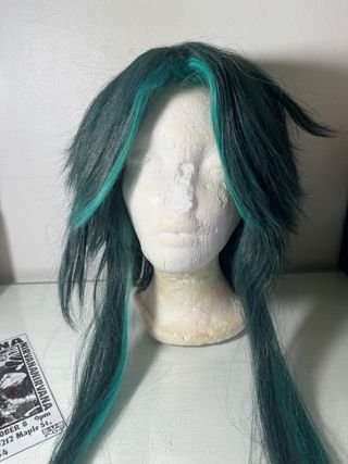 Peluca Verde Xiao Genshin Impact
