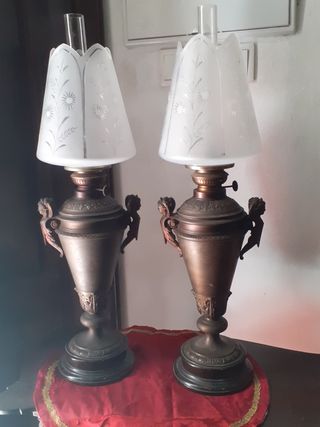 Pareja quinqués antiguos