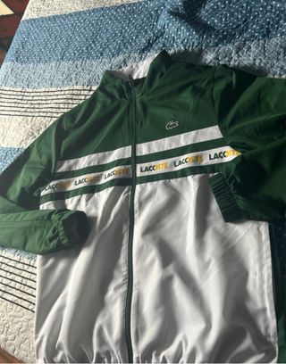 Chaqueta Lacoste verde y blanca
