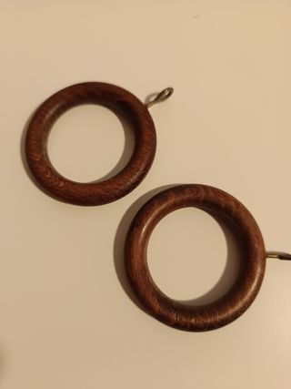20 anelli per tende in legno marrone