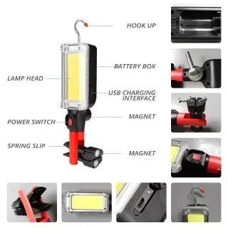 Torcia LED Ricaricabile - Lampada da Lavoro