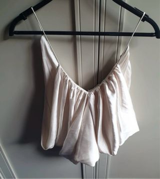 Top  satinado drapeado zw coleccion zara