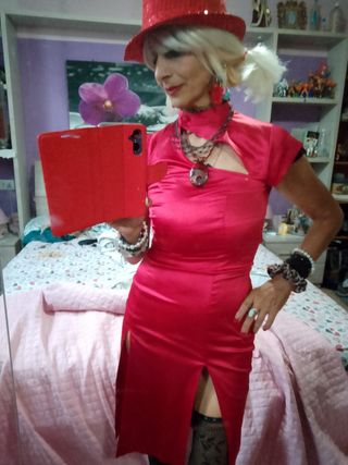 Abito rosso pompiere stile giapponese tg S spacchi