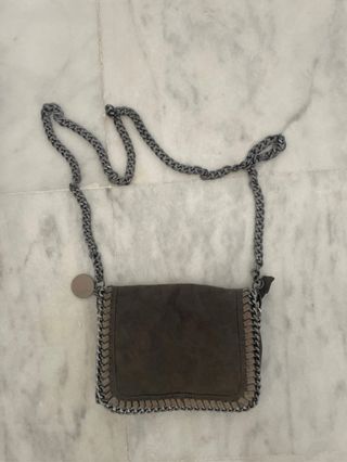 Bolso bandolera piel -gris
