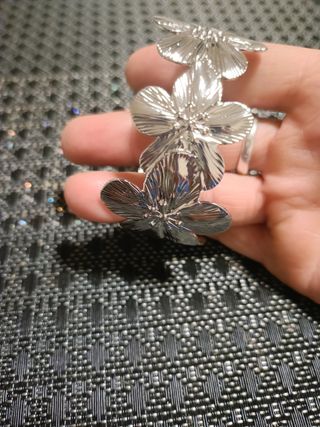 Pulsera flores metal