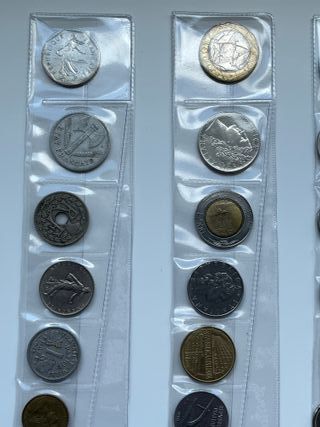 Monedas antiguas Italia-Francia-Brasil
