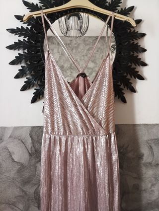 Vestido metalizado rosa - Fiesta