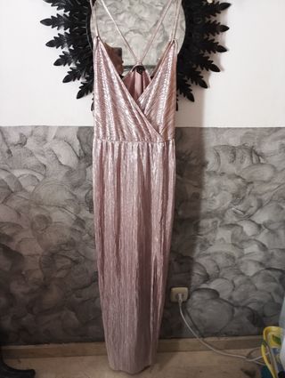 Vestido metalizado rosa - Fiesta
