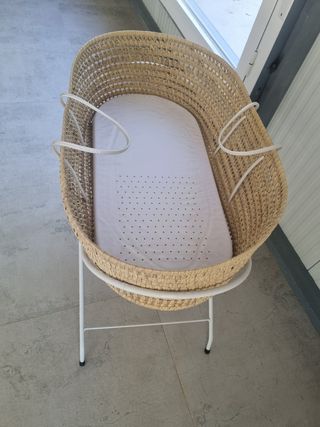 Minicuna mimbre cesta bebé