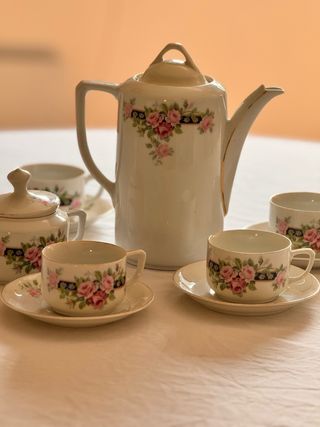 Juego té/café porcelana antiguo