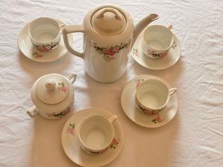 Juego té/café porcelana antiguo