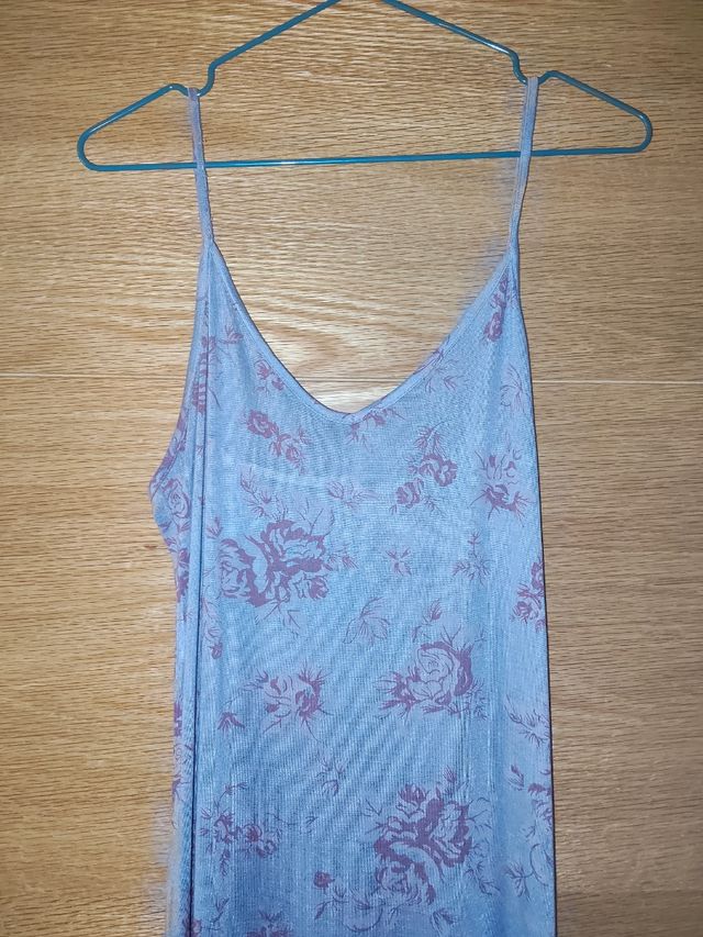 Vestido Lila con Flores - Talla M