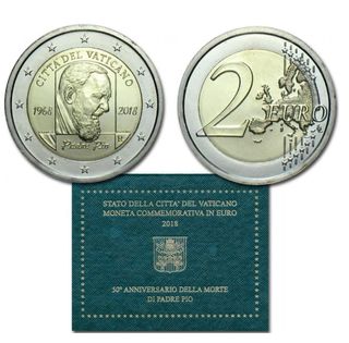 2018 Vaticano 2 euros. Padre Pio