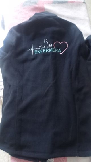 Chaqueta Polar Enfermera Gatito Azul