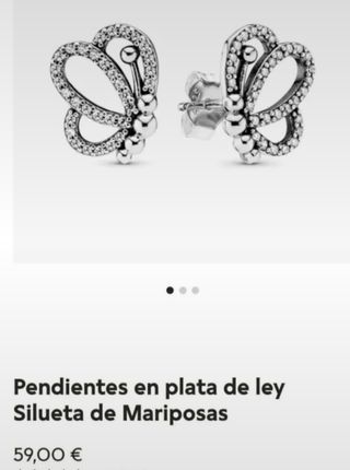 Pendientes Pandora Mariposa Plata