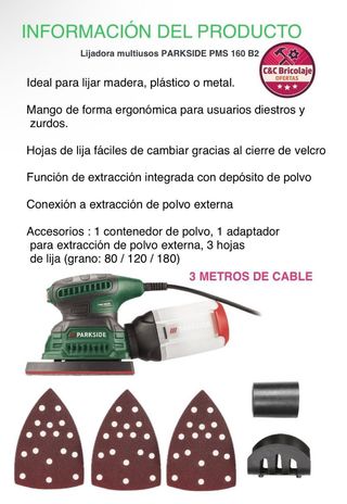 Lijadora ratón Parkside Multiusos nueva 