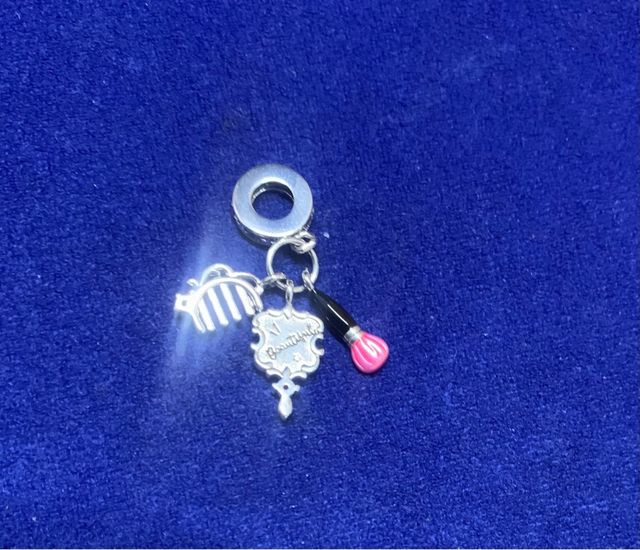 Charm Espejo, Peine, Brocha pulsera Pandora Plata