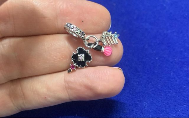 Charm Espejo, Peine, Brocha pulsera Pandora Plata