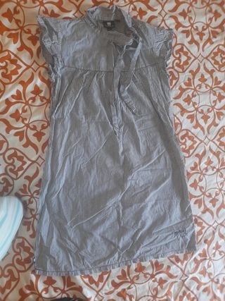 Blusa rayada azul y gris