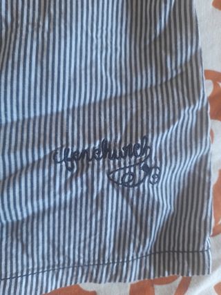 Blusa rayada azul y gris