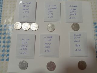 14 monete da 10 lire italiane vari anni vedi foto 