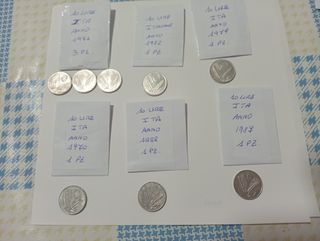 14 monete da 10 lire italiane vari anni vedi foto 