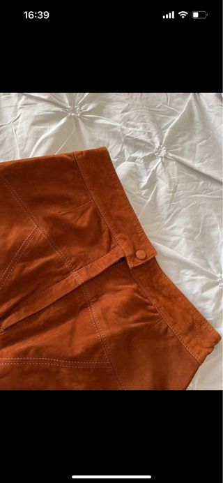 Falda marrón piel vintage