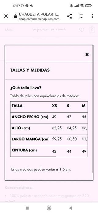 Chaqueta Polar Enfermera Gris