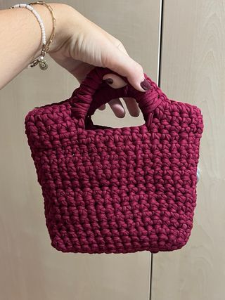 Bolso crochet colores tierra | Handle de trapillo