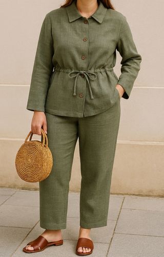 Conjunto verde oliva: pantalón y camisa
