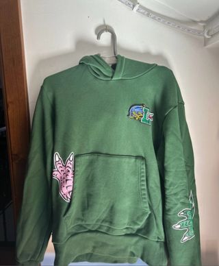 Sudadera Lacoste verde con parches