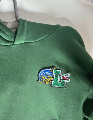 Sudadera Lacoste verde con parches