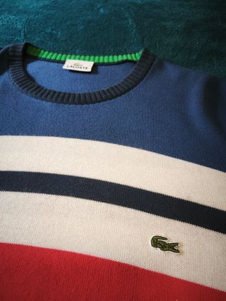 Jersey Lacoste rayas - Azul, Rojo