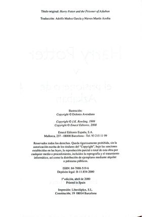 Harry Potter y el prisionero de Azkaban (1a ed.)