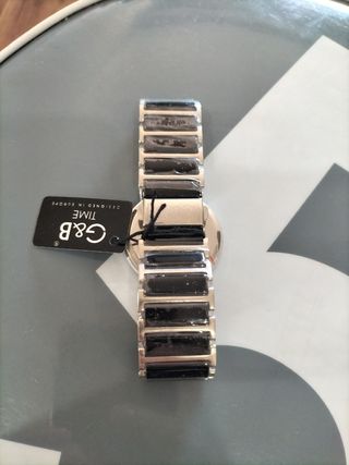 Reloj G&B unisex acero negro nuevo.