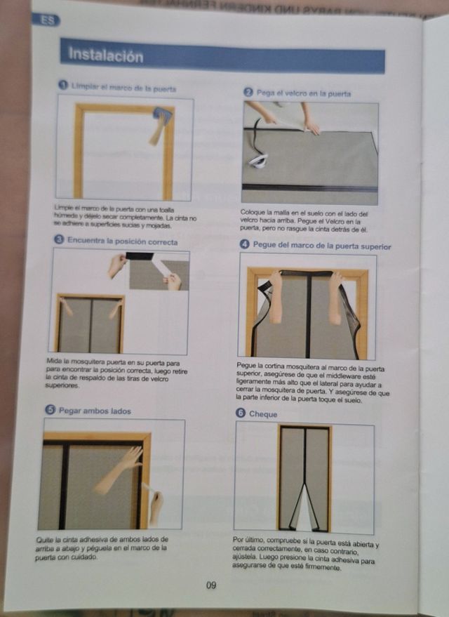 Mosquitera magnética negra puerta