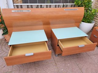 Cabecero cama + 2 mesitas + cómoda