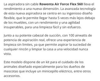Aspiradora Rowenta Animal AIR FORCÉ FLEX sin cable