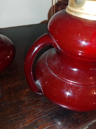 Lanterne antiche in vetro rosso