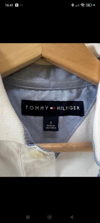 Polo Tommy Hilfiger blanco talla S